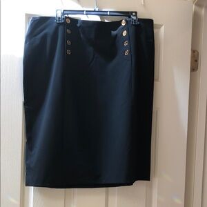 Elegant Black Skirt with Button Detail
